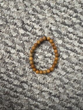 Handcrafted Natural Wood Bead Bracelet - Warm Brown